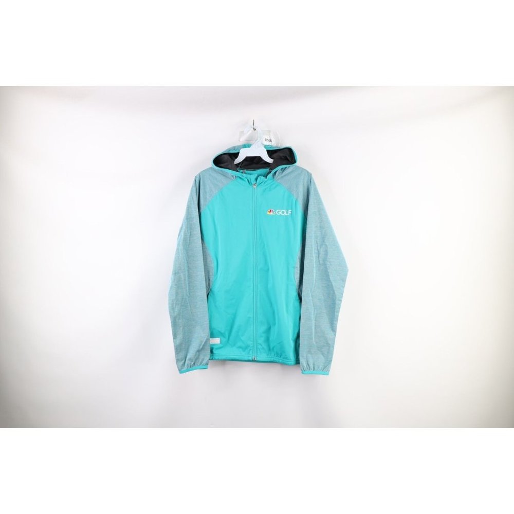 Adidas Golf Womens Medium NBC Sports Climastorm Full Zip Hooded Rain Jacket